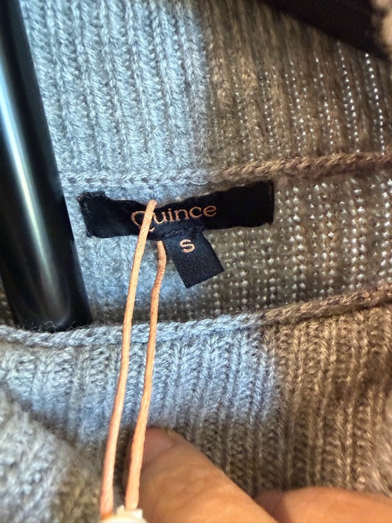 Quince Mongolian Cashmere Fisherman Turtleneck Sweater / Heather Grey / S - Picture 3 of 6